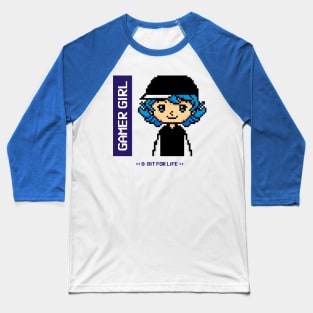 8-Bit Gamer Girl for Life Baseball T-Shirt